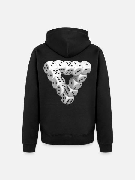 Cube Dices Cubes Illusion - Premium økologisk unisex-hættejakke - sort