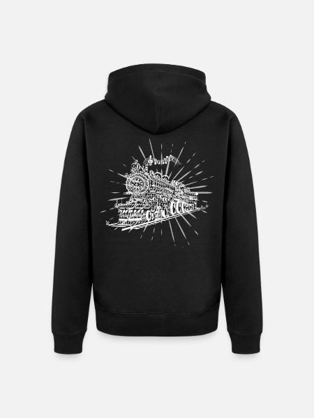 Music train - Unisex Premium Organic Zip Hoodie - black