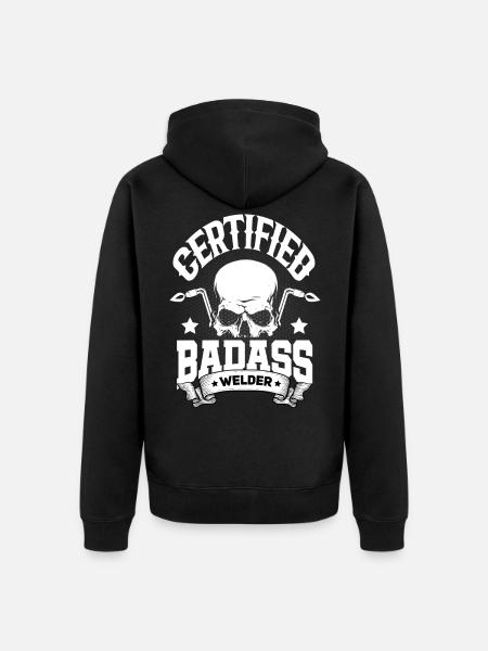 Welder Welding Certified Badasss Welder - Unisex Premium Organic Zip Hoodie - black