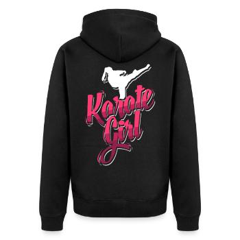 Fille de karaté - Veste à capuche bio Premium Unisexe - noir - Dos - Nico (187cm)