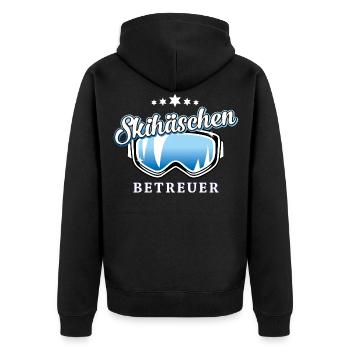 Skihasen Betreuer lustig Snowboard Geschenk Bunny - Unisex Premium Bio Zip Hoodie - Schwarz - Hinten - Nico (187cm)