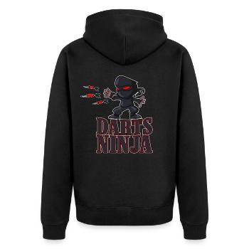 Darts ninja - Unisex Premium Organic Zip Hoodie - black - Back - Nico (187cm)