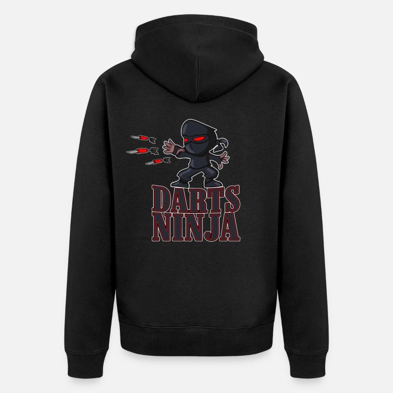 Darts Ninja - Unisex Premium Bio Zip Hoodie - Schwarz