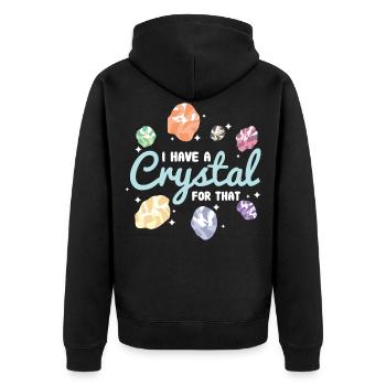 Kristall Kristalle Edelsteine - Unisex Premium Bio Zip Hoodie - Schwarz - Hinten - Nico (187cm)