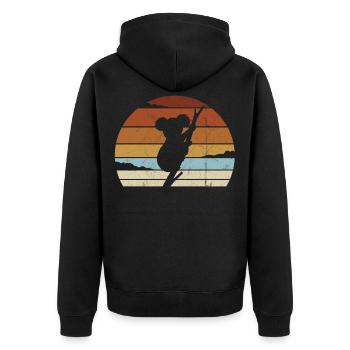 Retro sunset koala bear silhouette marsupial koala - Unisex Premium Organic Zip Hoodie - black - Back - Nico (187cm)