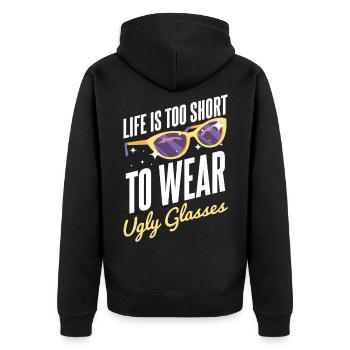 Optiker Humor Augenoptiker Lustiger Spruch - Unisex Premium Bio Zip Hoodie - Schwarz - Hinten - Nico (187cm)
