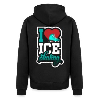 Patinage artistique Patinage artistique J'aime le patinage sur glace - Veste à capuche bio Premium Unisexe - noir - Dos - Nico (187cm)