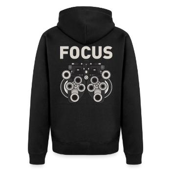 Augenarzt Optiker - Unisex Premium Bio Zip Hoodie - Schwarz - Hinten - Nico (187cm)