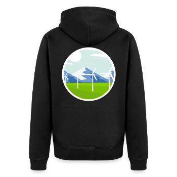 Mountains and wind energy Sustainable energy - Unisex Premium Organic Zip Hoodie - black - Back - Nico (187cm)