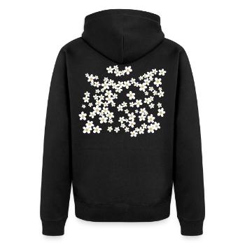 Motif marguerite belles fleurs - Veste à capuche bio Premium Unisexe - noir - Dos - Nico (187cm)