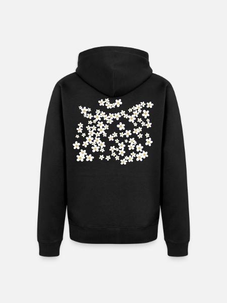 Daisy pattern beautiful flowers - Unisex Premium Organic Zip Hoodie - black