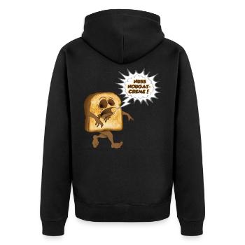 Toast als Zombie sucht Nuss Nougat Creme - Unisex Premium Bio Zip Hoodie - Schwarz - Hinten - Nico (187cm)