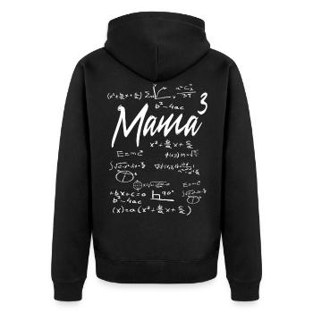 Mama hoch 3 dreifache Mutter Mathe Lehrerin - Unisex Premium Bio Zip Hoodie - Schwarz - Hinten - Nico (187cm)