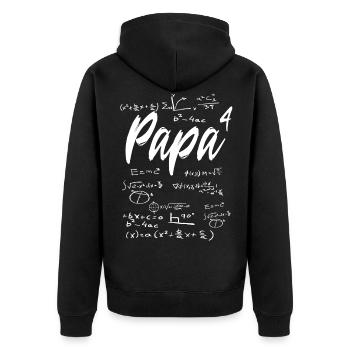 werdender Vater vierfacher Papa 4 Kinder Mathe - Unisex Premium Bio Zip Hoodie - Schwarz - Hinten - Nico (187cm)