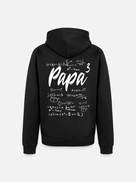 Father-to-be Father of Three Dad 3 Kids Math - Unisex Premium Organic Zip Hoodie - black