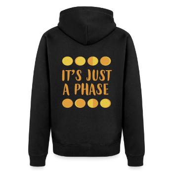 Nerdy drôle, c'est juste une phase de lune et d'espace - Veste à capuche bio Premium Unisexe - noir - Dos - Nico (187cm)