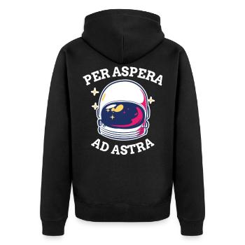 Per Aspera Ad Astra Astronaute d'exploration spatiale - Veste à capuche bio Premium Unisexe - noir - Dos - Nico (187cm)