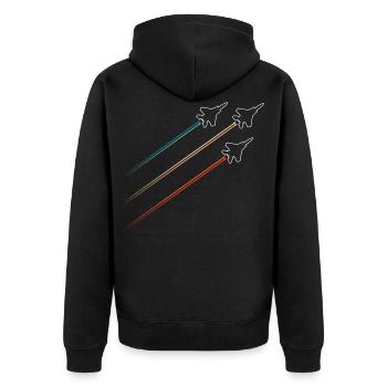 Squadron fighter jets vintage contrails - Unisex Premium Organic Zip Hoodie - black - Back - Nico (187cm)
