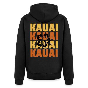 Hawaiian Islands Surf Style Kauai Fleur d'Hibiscus - Veste à capuche bio Premium Unisexe - noir - Dos - Nico (187cm)