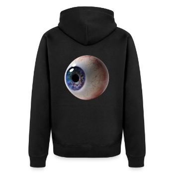 Galaxie Auge | Auge Weltraum Universum Geschenk - Unisex Premium Bio Zip Hoodie - Schwarz - Hinten - Nico (187cm)