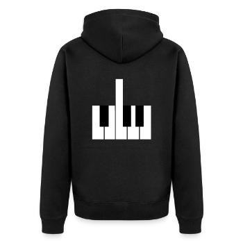 Klavier Mittelfinger Geschenk Musik Piano Oper Fun - Unisex Premium Bio Zip Hoodie - Schwarz - Hinten - Nico (187cm)