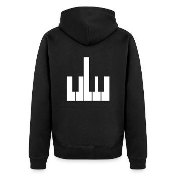 Klaviertaste Lustiges Geschenk Musiker Klavier Fun - Unisex Premium Bio Zip Hoodie - Schwarz - Hinten - Nico (187cm)