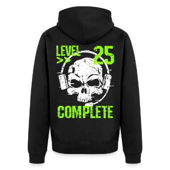 Level 25 Complete 25th Birthday Gamer & Gambler - Unisex Premium Organic Zip Hoodie - black - Back - Nico (187cm)
