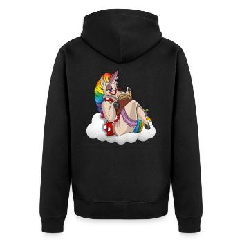 Read unicorn bookworm | I am a unicorn book - Unisex Premium Organic Zip Hoodie - black - Back - Nico (187cm)