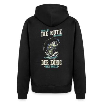 Reicht mir die Rute Ihr Narren der König will ange - Unisex Premium Bio Zip Hoodie - Schwarz - Hinten - Nico (187cm)