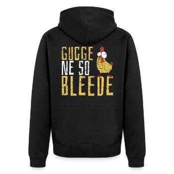 Guck nicht so blöd Landwirt & Bauer aus Sachsen - Unisex Premium Bio Zip Hoodie - Schwarz - Hinten - Nico (187cm)
