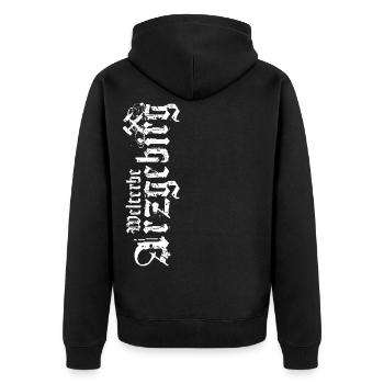 Welterbe Arzgebirg Erzgebirge Erzgebirger Sachsen - Unisex Premium Bio Zip Hoodie - Schwarz - Hinten - Nico (187cm)