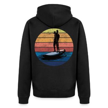 SUP. Stand up paddle. Sup board. stand up paddling - Unisex Premium Organic Zip Hoodie - black - Back - Nico (187cm)