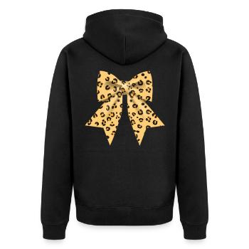 Grand noeud avec cadeau motif léopard - Veste à capuche bio Premium Unisexe - noir - Dos - Nico (187cm)