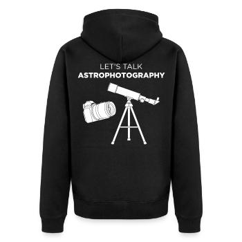 Astrophotographer Let's Talk Astrophotography - Unisex Premium Organic Zip Hoodie - black - Back - Nico (187cm)