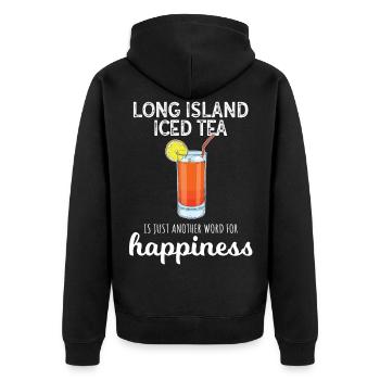 Happiness Funny Cocktail Long Island Eistee - Unisex Premium Bio Zip Hoodie - Schwarz - Hinten - Nico (187cm)