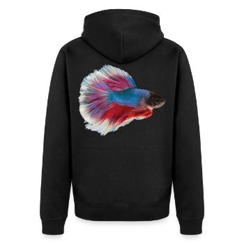 Masque facial d'aquarium de combat de poissons - Veste à capuche bio Premium Unisexe - noir - Dos - Nico (187cm)