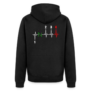 Moped heartbeat circuit moped driver 2 stroke - Unisex Premium Organic Zip Hoodie - black - Back - Nico (187cm)