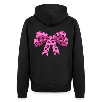 Noeud papillon léopard rose pour femme - Veste à capuche bio Premium Unisexe - noir - Dos - Nico (187cm)