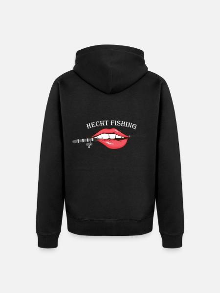 HECHT FISHING FISCHER DESIGN - Unisex Premium Bio Zip Hoodie - Schwarz