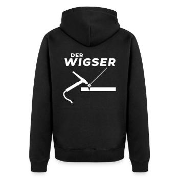 Der WIGser WIG schweißen WIG Schweißer Schlosser - Unisex Premium Bio Zip Hoodie - Schwarz - Hinten - Nico (187cm)