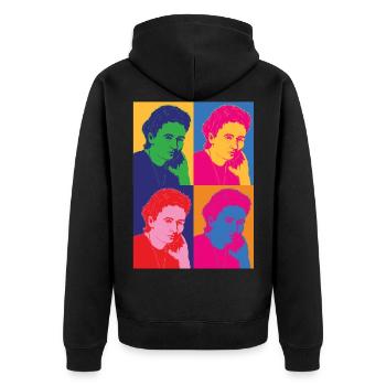 Pop Art Portrait Girls dans l’impression STEM Marie Curie - Veste à capuche bio Premium Unisexe - noir - Dos - Nico (187cm)