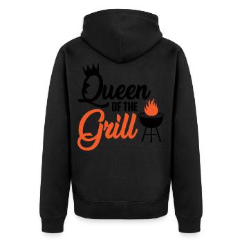 Queen Of The Grill Funny Women's Barbecue BBQ - Unisex Premium Organic Zip Hoodie - black - Back - Nico (187cm)