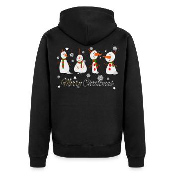 Bonhommes de neige flocon de neige joyeux Noël 2020 - Veste à capuche bio Premium Unisexe - noir - Dos - Nico (187cm)