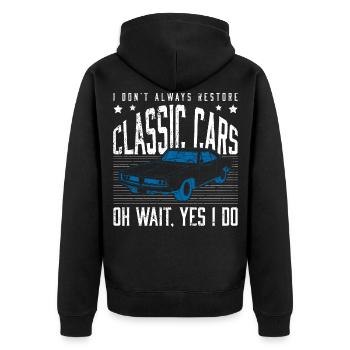 Classic Cars Detailer Vintage Car Restoration - Unisex Premium Organic Zip Hoodie - black - Back - Nico (187cm)