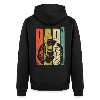 Welder dad gift 3 kids dad high 3 - Unisex Premium Organic Zip Hoodie - black - Back - Nico (187cm)