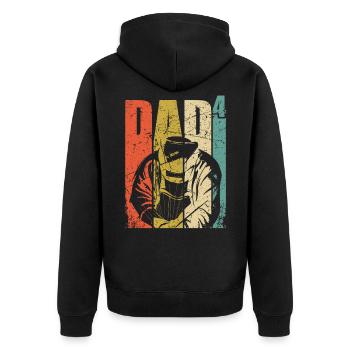 Welder dad gift 4 kids dad high 4 - Unisex Premium Organic Zip Hoodie - black - Back - Nico (187cm)