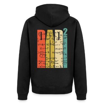 Dad to the power of 2 two time dad math teacher gift - Unisex Premium Organic Zip Hoodie - black - Back - Nico (187cm)