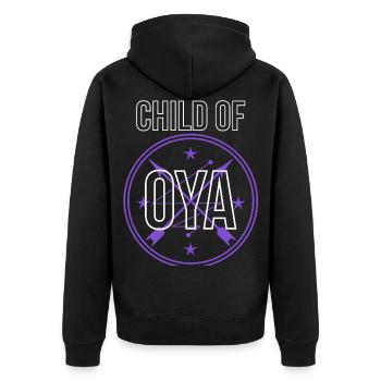 Afrikanische Göttin Yoruba Religion Veve Kind von Oya - Unisex Premium Bio Zip Hoodie - Schwarz - Hinten - Nico (187cm)