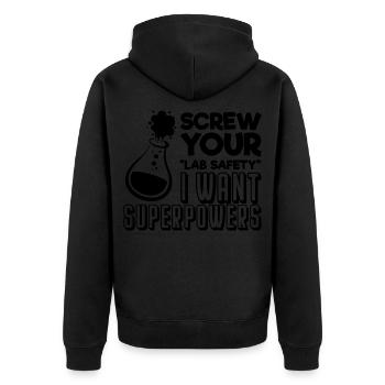 Citation humoristique de laboratoire de blague de chimie drôle - Veste à capuche bio Premium Unisexe - noir - Dos - Nico (187cm)