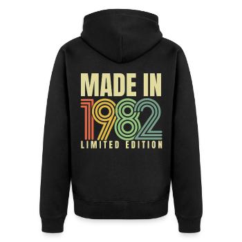 1982 Birthday Gift Year Of Birth Year 82 - Unisex Premium Organic Zip Hoodie - black - Back - Nico (187cm)